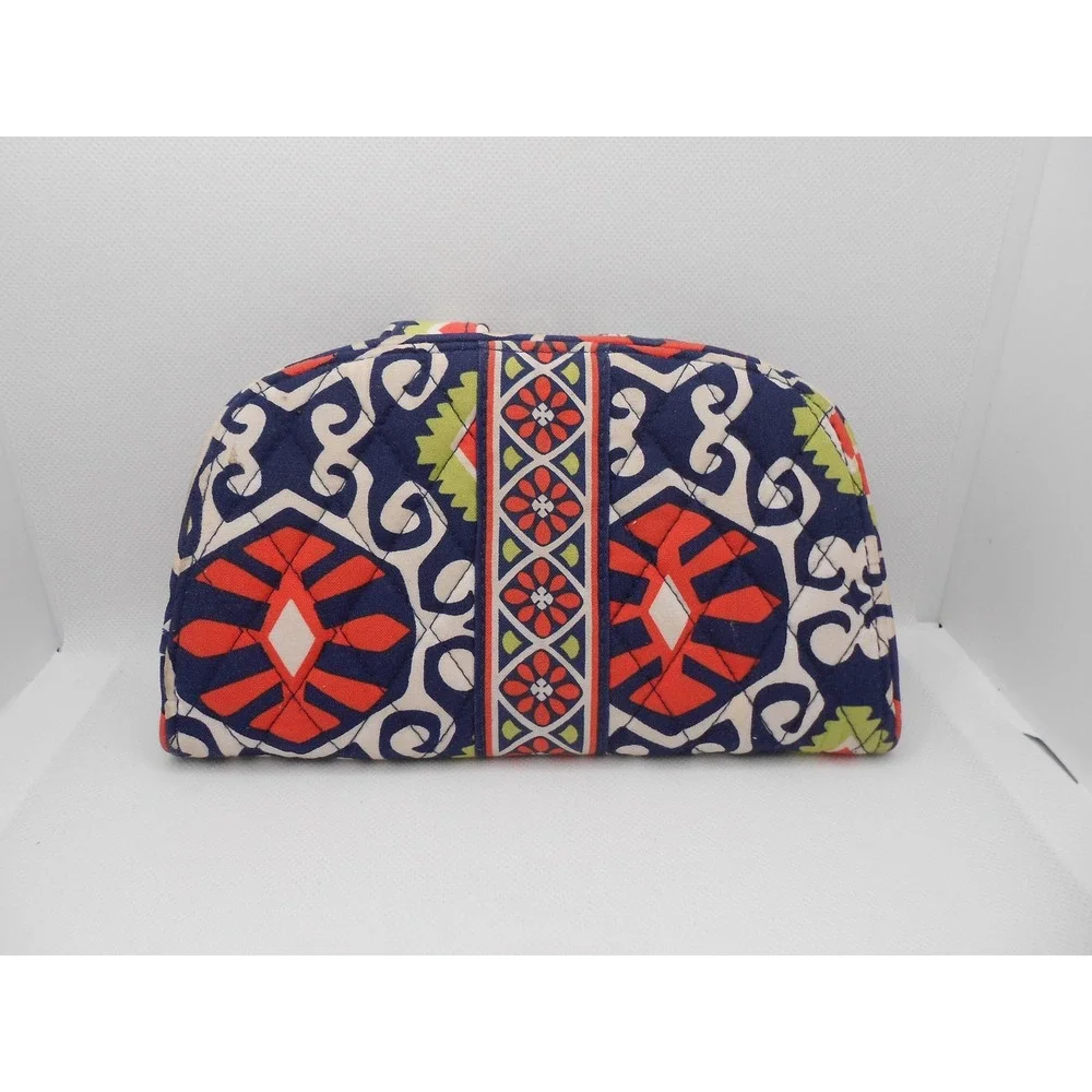 Vera Bradley Retired Sun Valley Clutch Wallet Navy Orange Green 7.5" Long - Picture 2 of 8